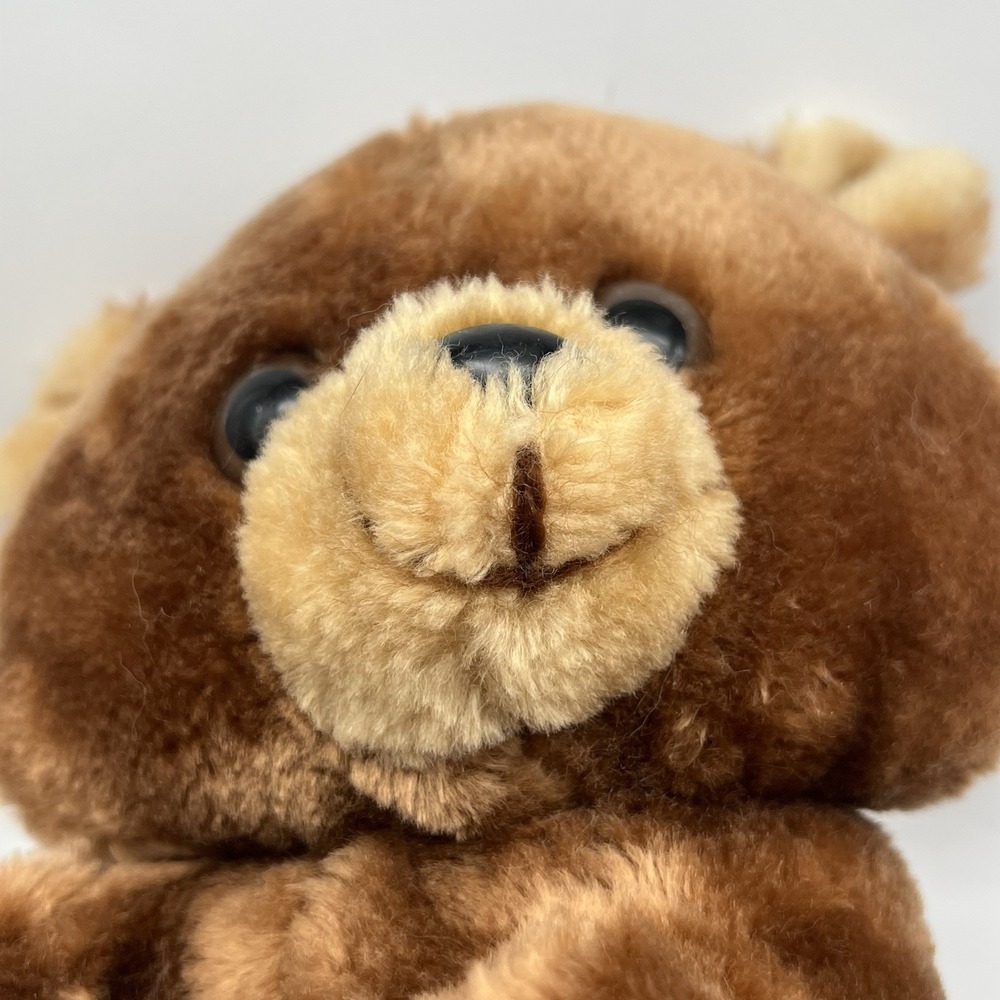Vintage Plush Bear Hugging Mamma & Baby Teddy Approx 9" Stuffed Animal Brown - Picture 7 of 16